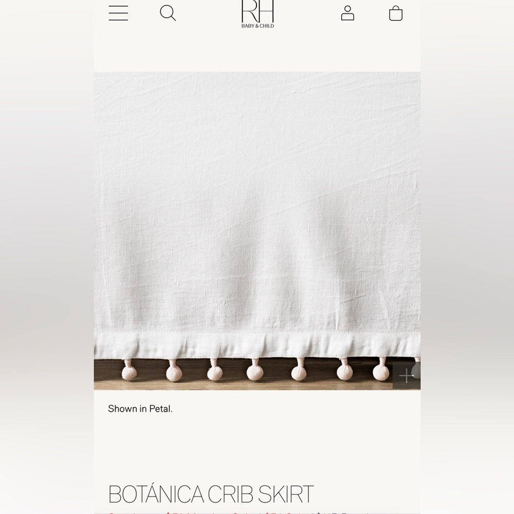 Restoration Hardware Baby and Child crib skirt
